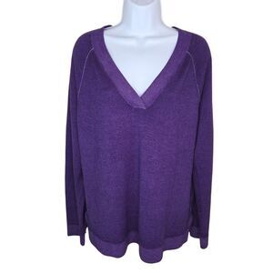 Pendleton Lightweight Purple V-neck Wool Sweater Size Large